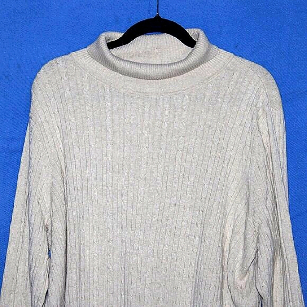 Kim Rogers Mock Neck Rib Knit Sweater Cotton XXL - Picture 2 of 5